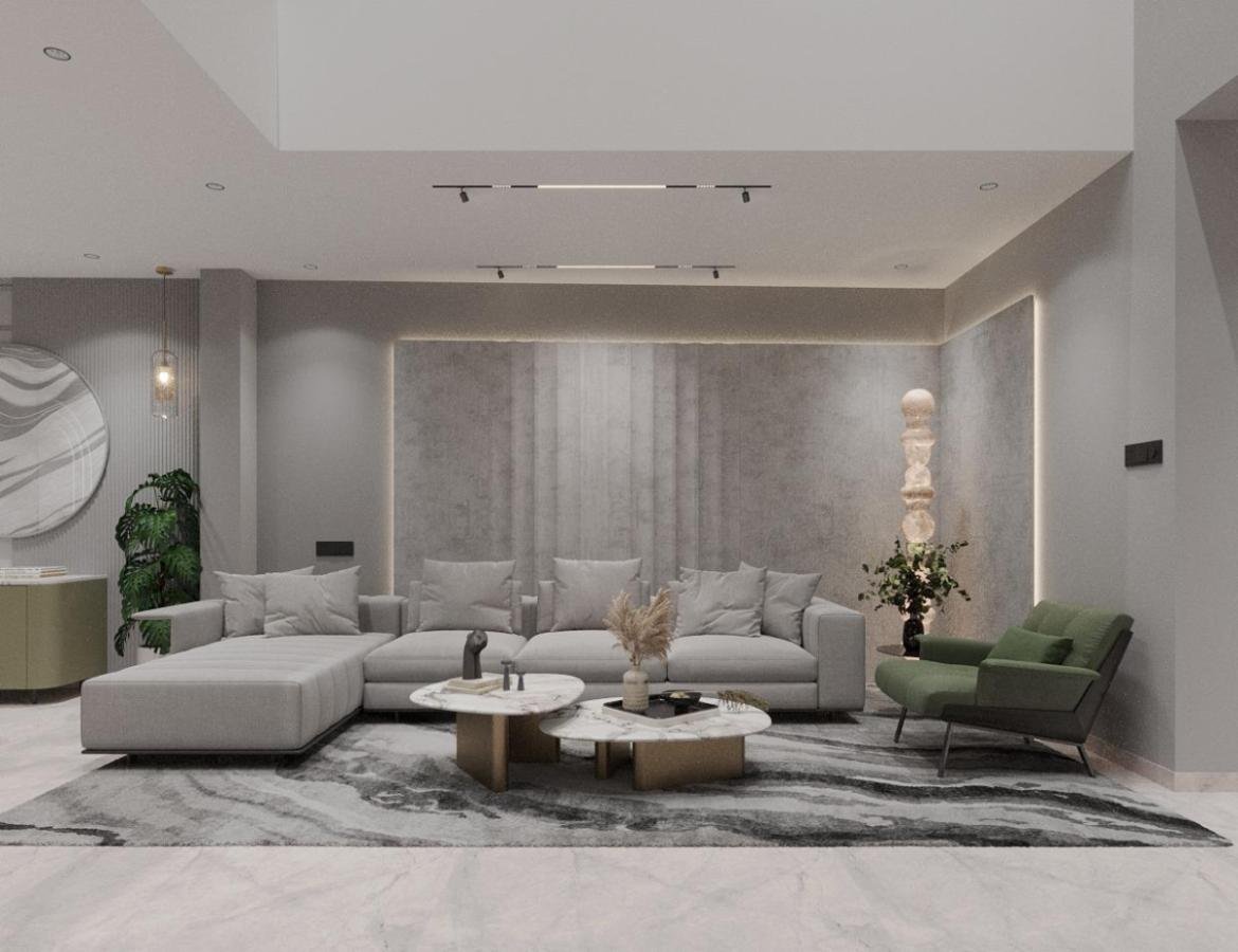 Modern Living Room Interior Design in Gaya | Trivedi Design Studio